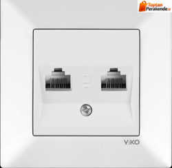 Viko Karre/Meridian Beyaz İkili Data Cat6 Mekanizma (Çerçeve Hariç) 90967079